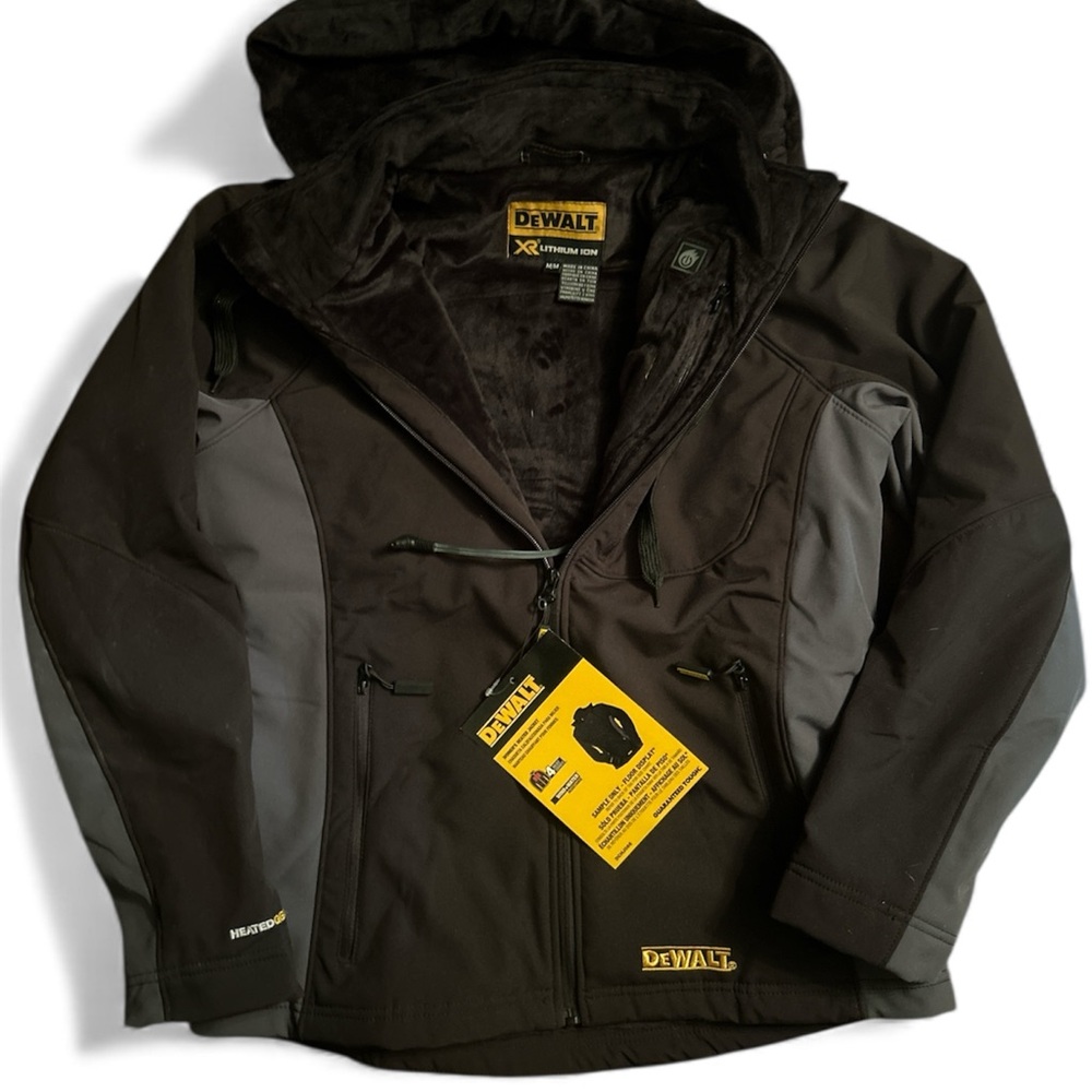 Dewalt Heated Gear Women’s Jacket Black Gray Fleece Hooded Sz Medium No Battery